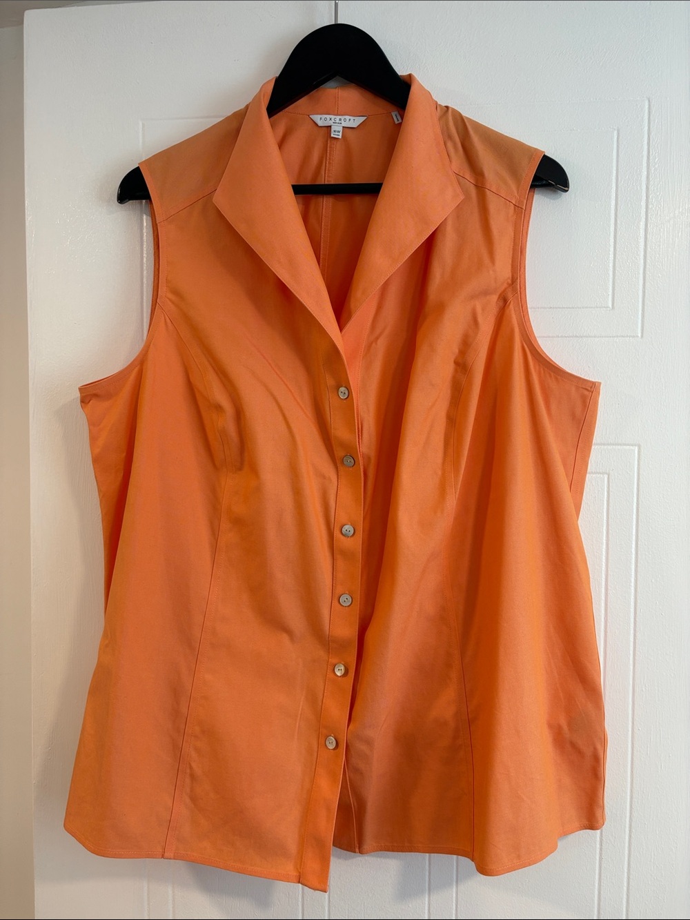 Foxcroft Orange Sleeveless Button-Down Shirt